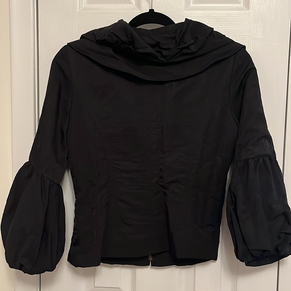 Boutique black 3/4 puff sleeve jacket - Picture 2 of 6